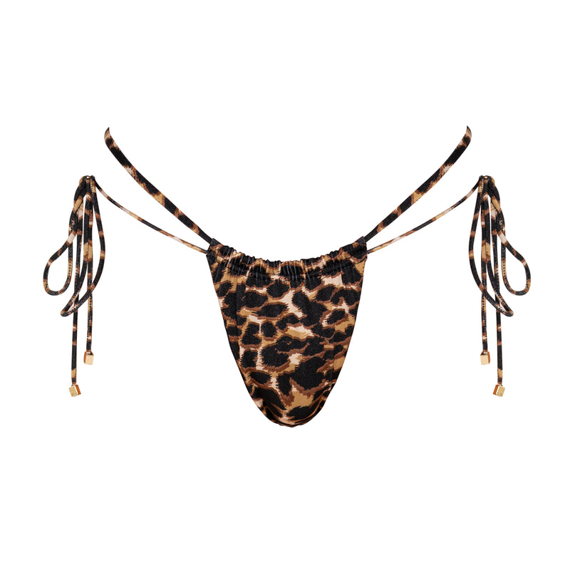 FARRAH Leopard Luxe - Tie Side Bikini Bottoms