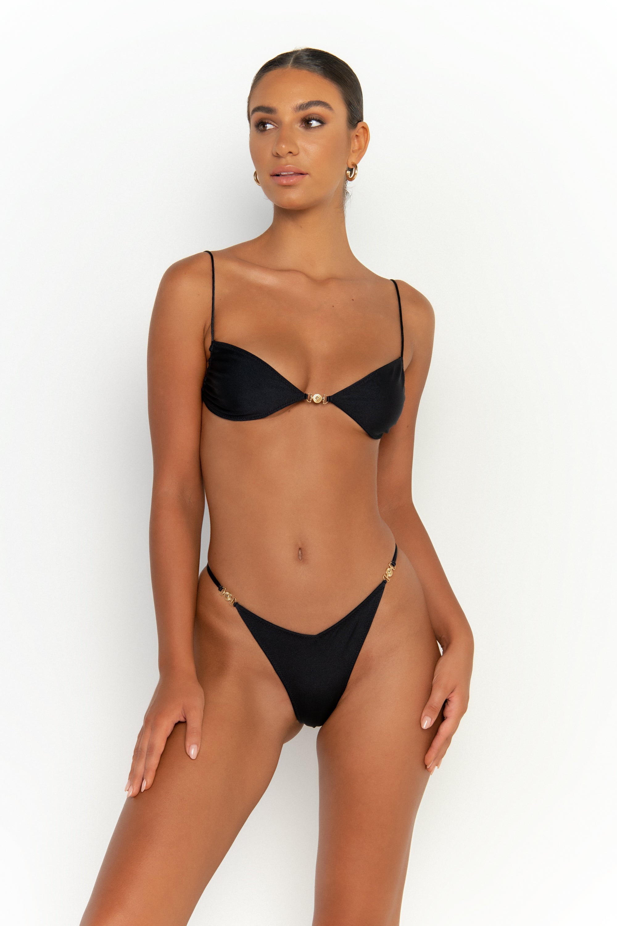 front view womens best bikini by sommer swim bikini swimwear hot bikinis this summer - lia nero is a black bikini with brazilian bikini bottom